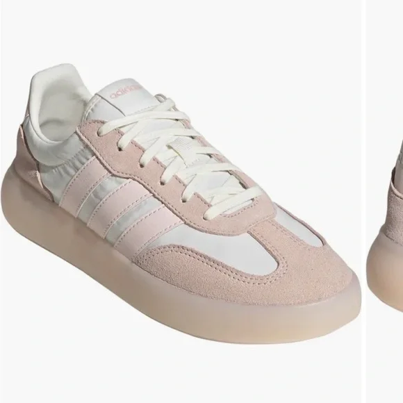 Adidas Barreda Decode Pink and White Sneakers with Suede and Mesh - Picture 11 of 13